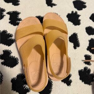 Reef Mustard and Peach Sandals